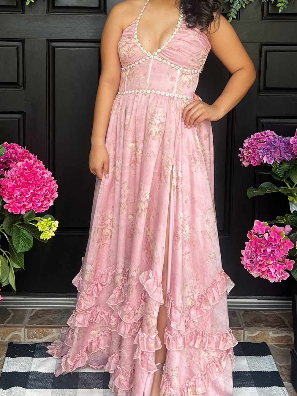 V.Chapman The Scarlette Dress in Light Pink Tapestry Rose - Picture 6 of 7